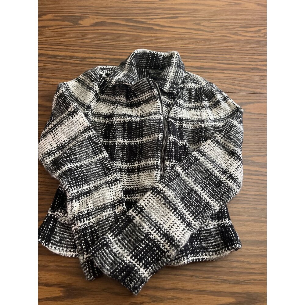Lucky Brand black and white zip front jacket size XS